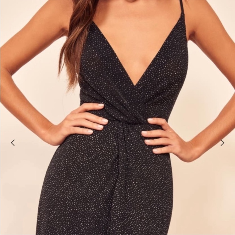 Reformation Black Glitter Dress